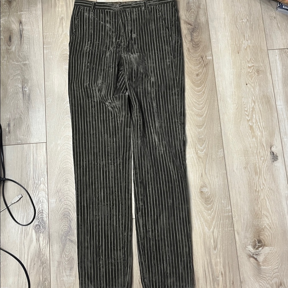 GF Ferre Mens Wide Wale Corduroy Velvet Pant Brown Size 32 Italy